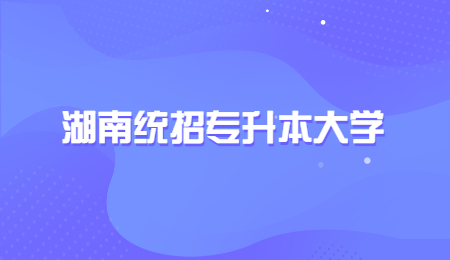 湖南統(tǒng)招專升本大學(xué)