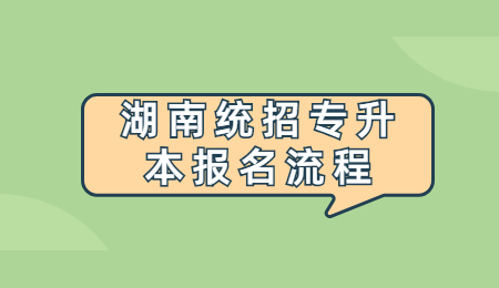 湖南統(tǒng)招專升本報(bào)名流程