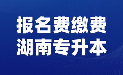 2024年懷化學院專升本免試生報名費繳費流程