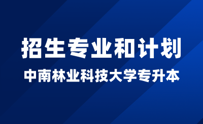 2024年中南林業科技大學專升本招生專業和計劃